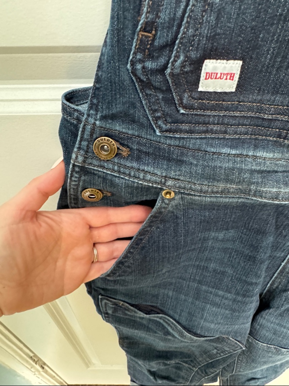 Duluth Trading Co Dark Blue Women's Denim Overalls - Picture 3 of 7